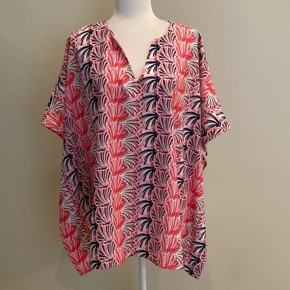 Simply Southern Scallop Seashell Drape Blouse